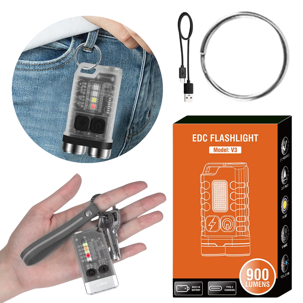 Linterna 900 lmn pequeña y portable